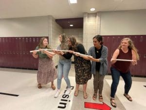 Jordan new teachers participating in an AVID activity