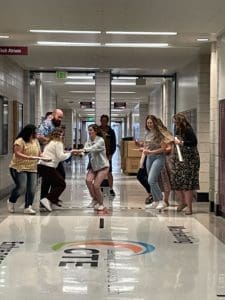 Jordan new teachers participating in an AVID activity